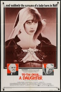 3y880 TO THE DEVIL A DAUGHTER 1sh 1976 Widmark, Christopher Lee, Nastassja Kinski, white style!