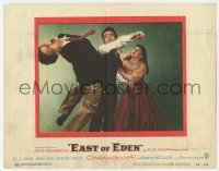 3z520 EAST OF EDEN LC #2 1955 Julie Harris tries to stop James Dean from punching Richard Davalos!