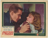 3z529 EVERYTHING IS THUNDER LC 1936 close up of Douglass Montgomery grabbing Constance Bennett!