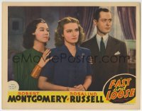 3z531 FAST & LOOSE LC 1939 pretty Jo Ann Sayers between Robert Montgomery & Rosalind Russell!