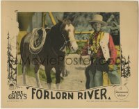 3z544 FORLORN RIVER LC 1926 great c/u of cowboy Raymond Hatton standing by his horse, Zane Grey!