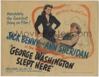 3z092 GEORGE WASHINGTON SLEPT HERE TC 1942 sexy Ann Sheridan looks annoyed at sleeping Jack Benny!