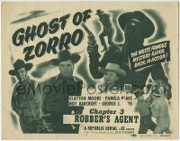 3z094 GHOST OF ZORRO chapter 3 TC 1949 Clayton Moore, Pamela Blake, Roy Barcroft, Robber's Agent!