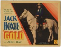 3z099 GOLD TC 1932 close up of cowboy Jack Hoxie riding Dynamite, his white horse!