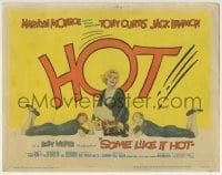 3z284 SOME LIKE IT HOT TC 1959 Marilyn Monroe, Tony Curtis & Jack Lemmon in drag, Billy Wilder!