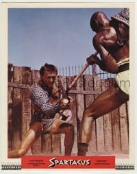 3z872 SPARTACUS Roadshow LC 1961 great c/u of Kirk Douglas & Woody Strode in gladiator death battle!