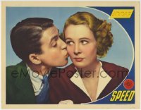 3z874 SPEED LC 1936 James Stewart in his first starring role kissing Wendy Barrie's cheek, rare!