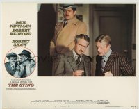 3z885 STING LC #1 1974 Robert Shaw stands over grifters Paul Newman & Robert Redford, classic!