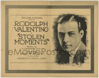 3z294 STOLEN MOMENTS TC R1922 great head & shoulders portrait of Rudolph Valentino, ultra rare!