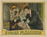 3z886 STOLEN PLEASURES LC 1927 great image of two wives watching one husband choke the other!