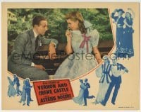 3z889 STORY OF VERNON & IRENE CASTLE LC 1939 great c/u of Fred Astaire & Ginger Rogers on bench!