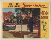 3z891 STRANGER IN MY ARMS LC #3 1959 widow June Allyson giving speech about her dead husband!