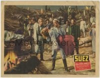 3z896 SUEZ LC 1938 wounded Tyrone Power holds unconscious Annabella on battlefield!