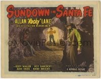 3z297 SUNDOWN IN SANTA FE TC 1948 cowboy Allan Rocky Lane ambushed by bad guys as he enters mine!