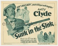 3z298 SUNK IN THE SINK TC 1949 zany Andy Clyde w/ gun is killing us with laughter, Columbia short!