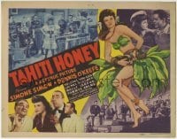 3z299 TAHITI HONEY TC 1943 Simone Simon, Dennis O'Keefe, sexy art of island girl with ukulele!