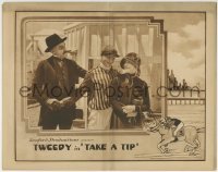 3z905 TAKE A TIP LC 1922 Tweedy the Dog, jockey romances girl, cool horse racing border art!