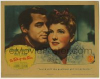 3z906 TALK OF THE TOWN LC 1942 best romantic close up of Cary Grant & pretty Jean Arthur!