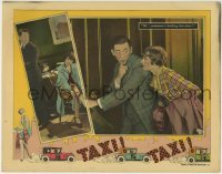 3z910 TAXI TAXI LC 1927 Edward Everett Horton shushes Marian Nixon as he holds the door!