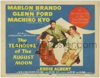 3z302 TEAHOUSE OF THE AUGUST MOON TC 1956 art of Asian Marlon Brando, Glenn Ford & Machiko Kyo!