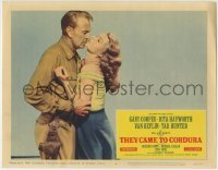 3z917 THEY CAME TO CORDURA LC #4 1959 best close up of Gary Cooper & Rita Hayworth embracing!