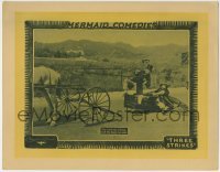 3z920 THREE STRIKES LC 1923 wacky image of couple in horse drawn buggy losing its wheels!