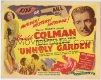 3z327 UNHOLY GARDEN TC R1944 master criminal, lover & rogue Ronald Colman, sexy Fay Wray!