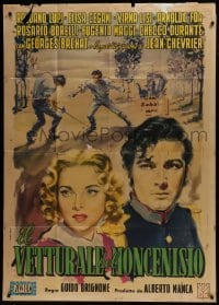 4b304 IL VETTURALE DEL MONCENISIO Italian 1p 1954 art of Roldano Lupi & pretty Elisa Cegani!