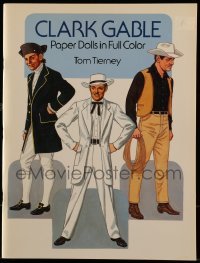 4h517 CLARK GABLE softcover book 1986 Paper Dolls in Full Color, art by Tom Tierney!