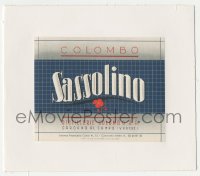 4h230 COLOMBO linen Italian 4x5 wine label 1950s advertising their Sassolino brand of wine!