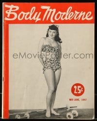 4h662 BODY MODERNE magazine June 1947 bodybuilding for men and women, lots of great images!