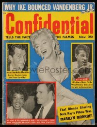 4h666 CONFIDENTIAL magazine November 1956 that blonde sharing Nick Ray's pillow was Marilyn Monroe!