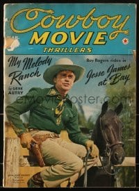 4h667 COWBOY MOVIE THRILLERS magazine March 1942 Don Red Barry, Roy Rogers in Jesse James at Bay!