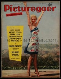 4h991 PICTUREGOER English magazine April 19, 1958 full-length cover portrait of sexy Janet Leigh!