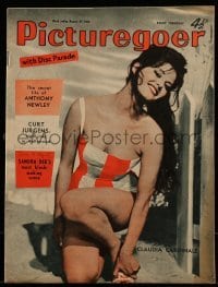 4h997 PICTUREGOER English magazine August 22, 1959 great cover portrait of sexy Claudia Cardinale!