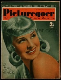 4h955 PICTUREGOER English magazine February 25, 1939 cover portrait of sexy Norma Shearer!