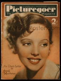 4h910 PICTUREGOER English magazine January 16, 1937 great cover portrait of pretty Jessie Matthews!