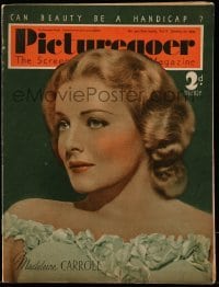 4h951 PICTUREGOER English magazine January 21, 1939 great cover portrait of Madeleine Carroll!