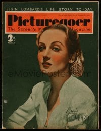 4h952 PICTUREGOER English magazine January 28, 1939 great cover portrait of sexy Carole Lombard!