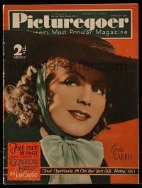 4h912 PICTUREGOER English magazine January 30, 1937 great cover portrait of pretty Greta Garbo!