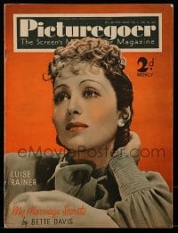 4h927 PICTUREGOER English magazine July 10, 1937 great cover portrait of pretty Luise Rainer!