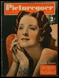 4h926 PICTUREGOER English magazine July 3, 1937 great cover portrait of pretty Norma Shearer!