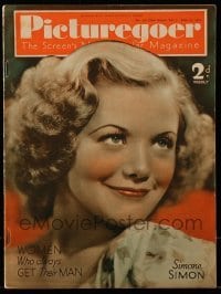 4h924 PICTUREGOER English magazine June 12, 1937 great cover portrait of sexy Simone Simon!