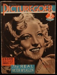 4h893 PICTUREGOER English magazine March 19, 1932 great cover portrait of pretty Marion Davies!