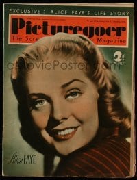 4h956 PICTUREGOER English magazine March 4, 1939 great cover portrait of sexy Alice Faye!