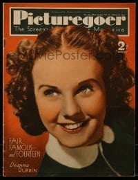 4h916 PICTUREGOER English magazine March 6, 1937 Fair, Famous and Fourteen Deanna Durbin!