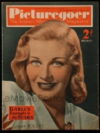 4h922 PICTUREGOER English magazine May 15, 1937 great cover portrait of smiling Ginger Rogers!