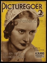 4h896 PICTUREGOER English magazine May 21, 1932 great cover portrait of sexy Barbara Stanwyck!