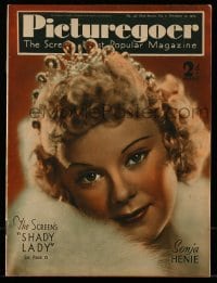 4h937 PICTUREGOER English magazine November 13, 1937 great cover portrait of pretty Sonja Henie!