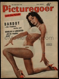 4h992 PICTUREGOER English magazine Oct 4, 1958 full-length cover portrait of sexy Lucette Marimar!